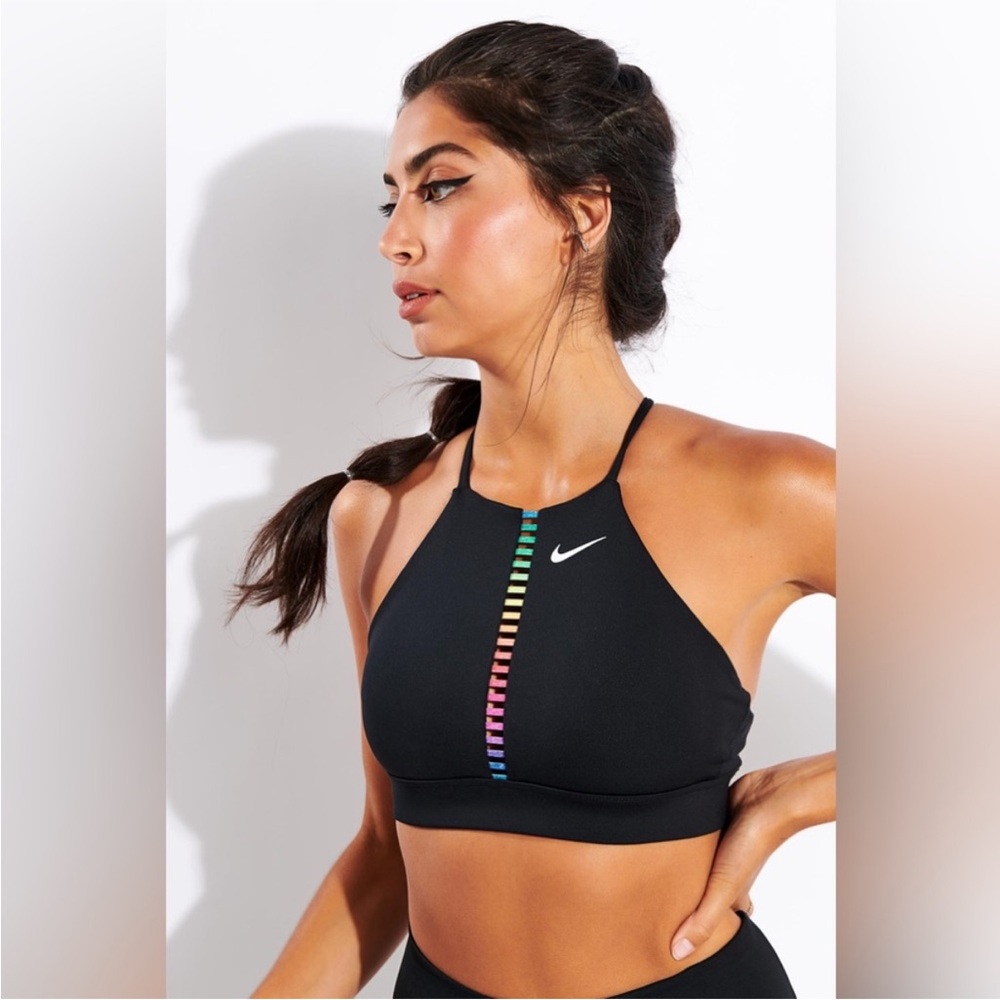 SET! Nike Dry-FIT Black Activewear Set with Colorful Stripes/ Ladder Detail